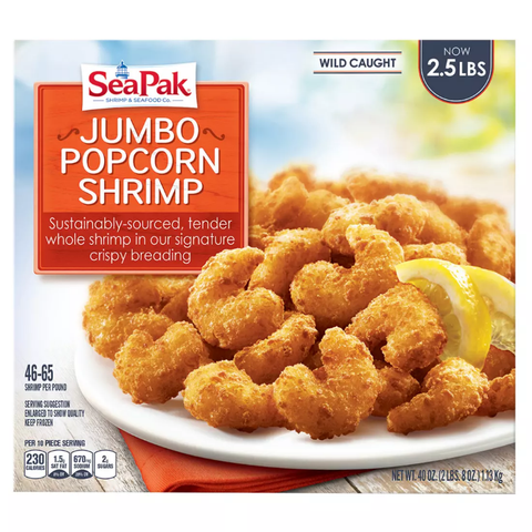 SeaPak Popcorn Shrimp. 2.5 lbs.