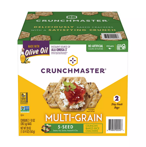 Crunchmaster 5 Seed Multi-Grain Cracker with Olive Oil (10 oz. 2 pk.)