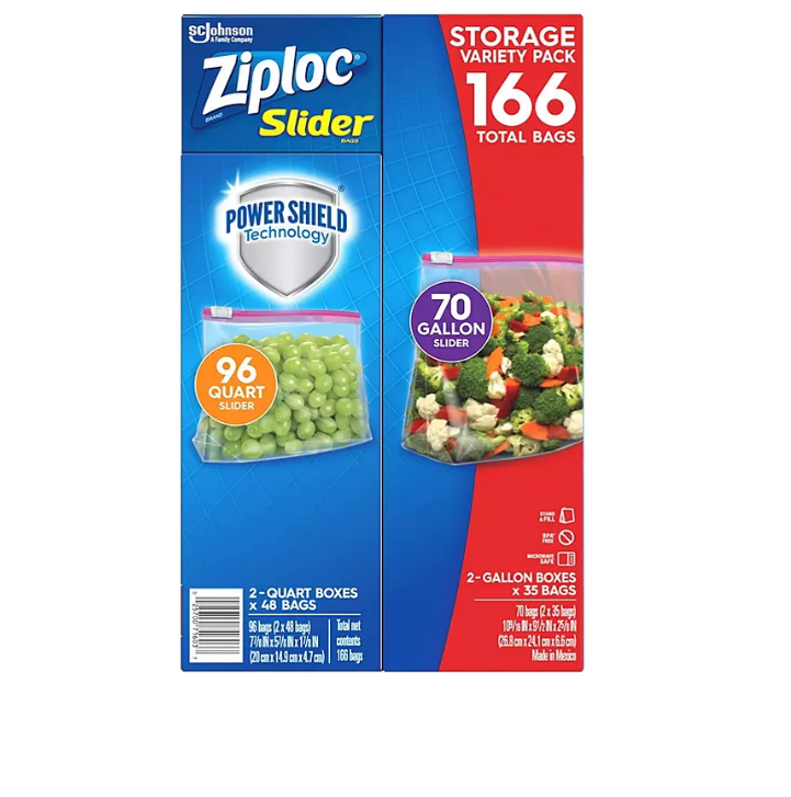Ziploc Slider Storage Gallon Bag, 32 count per pack -- 9 per case.