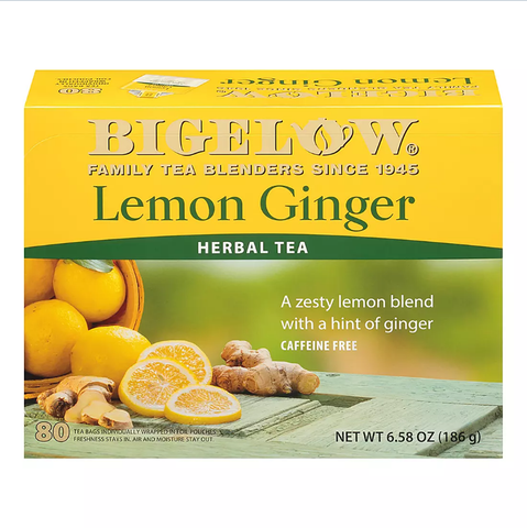 Bigelow Lemon Ginger Caffeine Free Herbal Tea 80 ct.