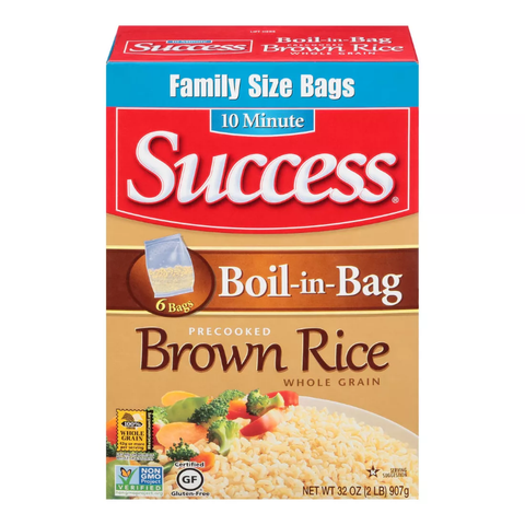 Success Rice Boil-in-Bag Whole Grain Brown Rice 32 oz.