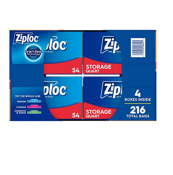 Ziploc Brand Slider Freezer Bags with Power Shield Technology, Quart, 34  Count