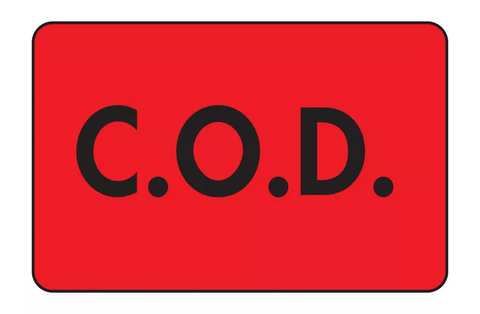 Fluorescent Shipping Labels - "C.O.D.", 2 x 3"