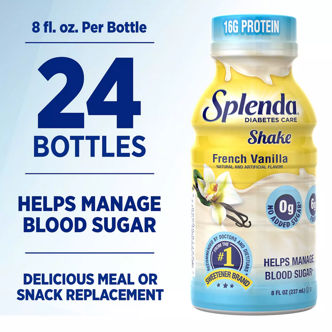 Splenda Diabetes Care Shakes. French Vanilla (8 fl. oz. 24 ct.)