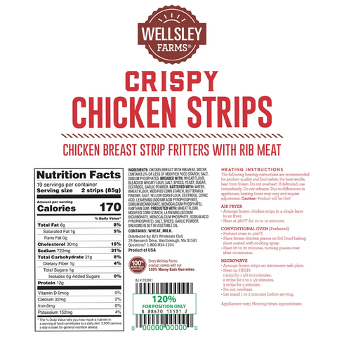 Wellsley Farms Crispy Chicken Strips. 3.5 lbs.