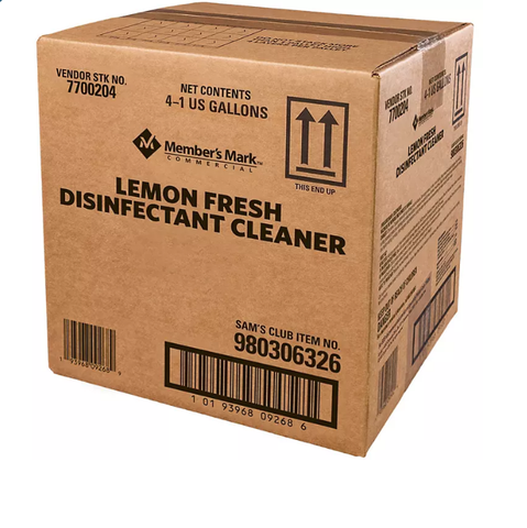 Member's Mark Commercial Lemon Fresh Disinfectant Cleaner, 1 gal. (4 pk.)