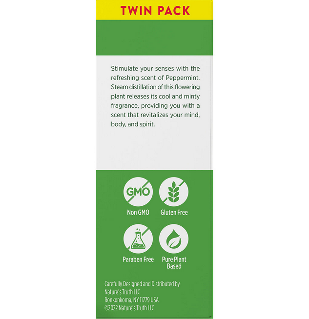 Nature's Truth Peppermint Pure Essential Oil Twin Pack (2 pk. 2 fl. oz.)
