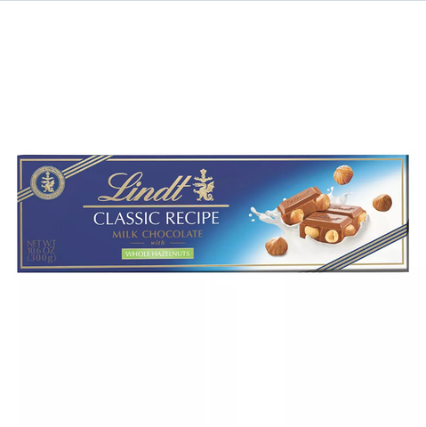 Lindt Swiss Gold Milk Chocolate and Hazelnut Bar. 10.58 oz.