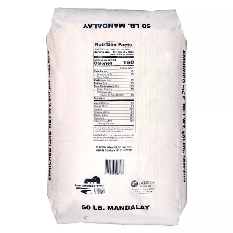 Producers Rice ParExcellence Premium Long Grain Rice. 50 lbs. – Openbax