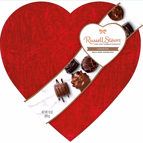 Russell Stover Red Velvet Heart Box of Chocolates. 17 pc.