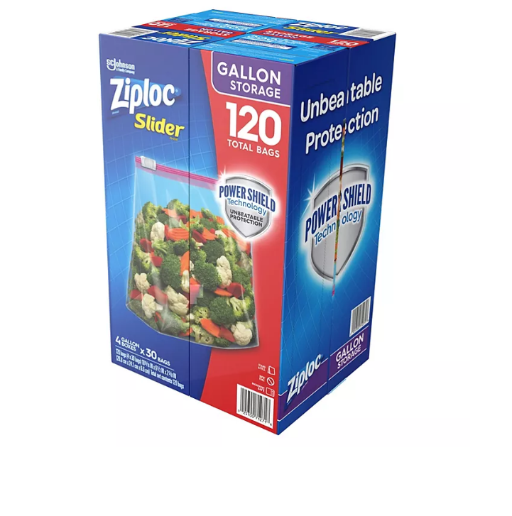 Ziploc Bags Slider Pack (120 CT Gallon Storage)