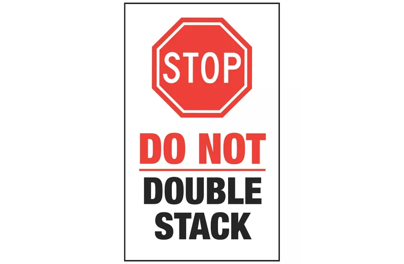 Stop Damage Labels - "Do Not Double Stack", 10 x 6"
