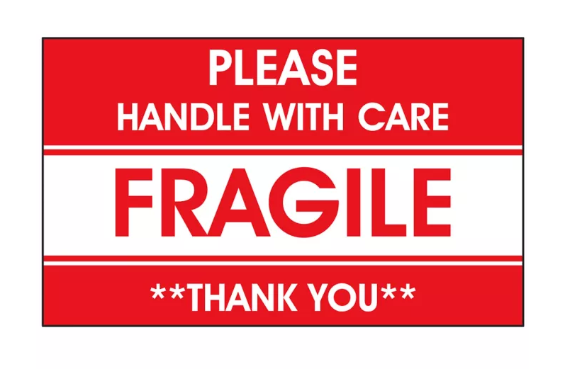 "Please Handle with Care/Fragile/Thank You" Label - 3 x 5"