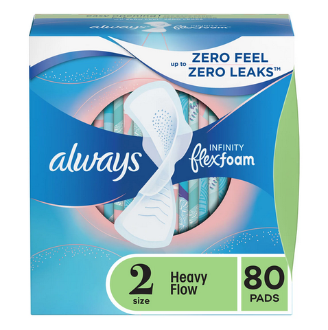Always Infinity FlexFoam Heavy Flow Pads. Unscented - Size 2 (80 ct.)