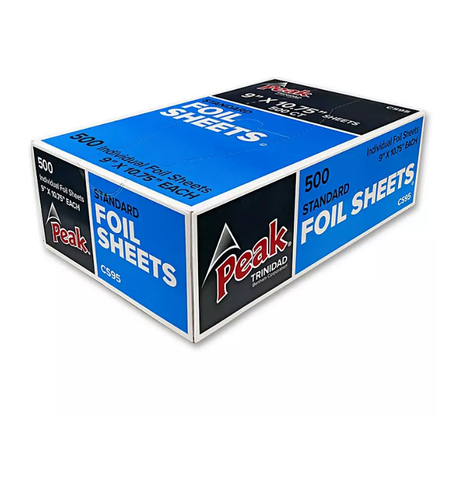 Peak Pre-Cut Aluminum Foil Sheets, 12 x 10.75 (500 ct) Oven Safe, 100%  Recycle