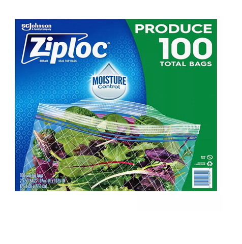 Ziploc Produce Bags w/ Seal Top (100 ct.)