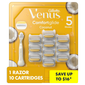 Venus Comfortglide Razor Handle + 10 Cartridges. Olay Coconut