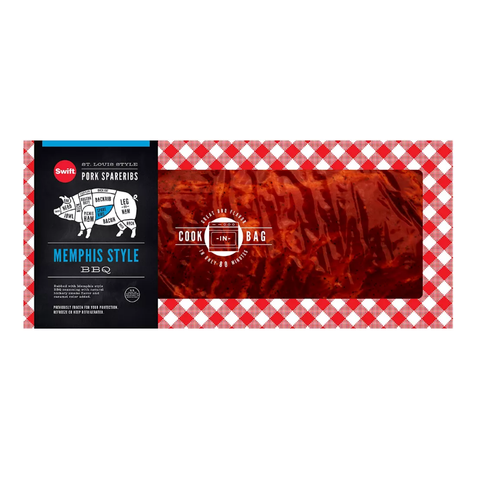 Swift Cook-In-Bag Memphis BBQ Style Pork Spareribs. 2.75-3.5 lbs.