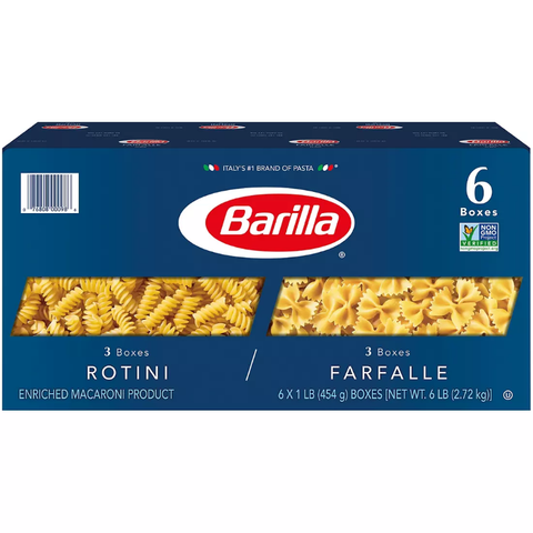 Barilla Rotini and Farfalle Pasta. 6 pk. 16 oz.