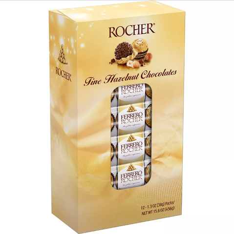Ferrero Rocher Fine Hazelnut Chocolates. 12 pk. 1.3 oz.