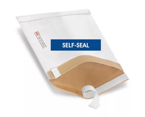 Uline White Self-Seal Padded Mailers #1 - 7 1⁄4 x 12" (QTY./CASE 100)