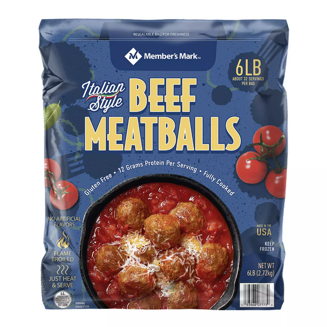 Member's Mark Italian Style Beef Meatballs Frozen (6 lbs.)