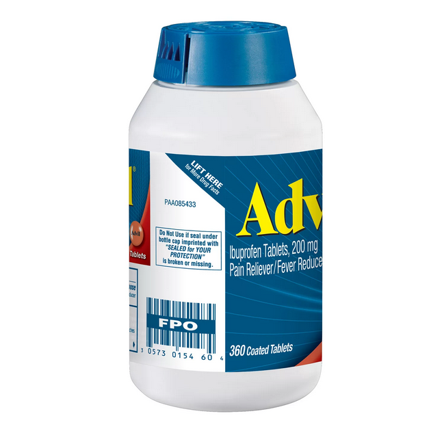 Advil Pain Reliever - Fever Reducer Coated Tablets. 200 mg. Ibuprofen (360 ct.)