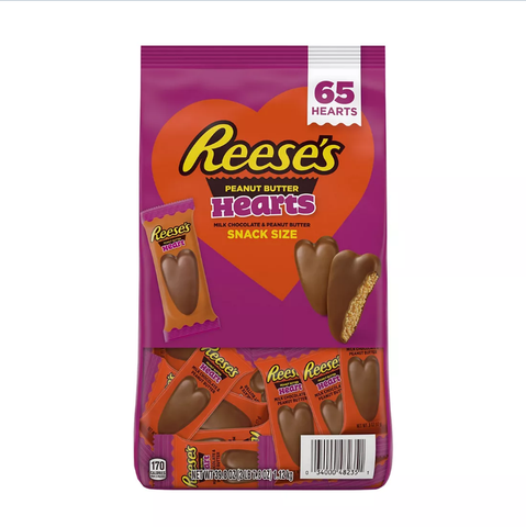 Reese's Milk Chocolate Peanut Butter Hearts Candy. 39.8 oz. 65 ct.