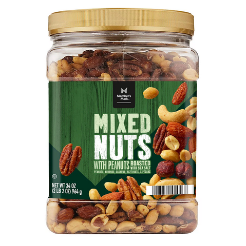 Members Mark Roasted and Salted Mixed Nuts with Peanuts (34 oz.)