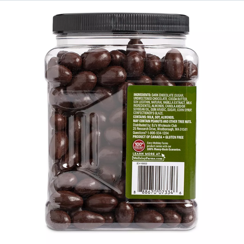Wellsley Farms Dark Chocolate Covered Almonds. 45 oz.