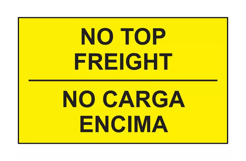 Bilingual English/Spanish Labels - "No Top Freight", 3 x 5"