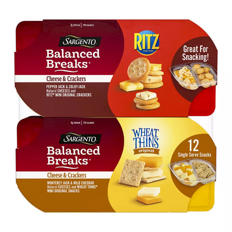 Sargento Balanced Breaks Cheese and Crackers. 12 pk.