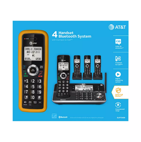 AT&T 4-Handset Cordless Phone with Unsurpassed Range with Bluetooth Connect to Cell and Smart Call Blocker and Answering System