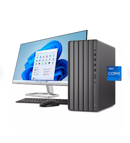 HP ENVY Desktop - TE01-3087cb Bundle with HP 32" FHD Monitor - 12th Generation Intel Core i7-12700 Processor - 12GB Memory - 512GB SSD Drive - USB Black Wireless Keyboard and Mouse Combo - 2 Year Warranty Care Pack - Windows 10 Home