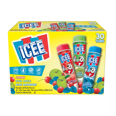 ICEE Variety Freeze Tubes. 30 ct. 3 fl. oz.