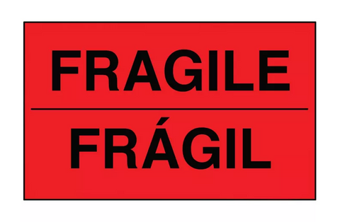 Bilingual English/Spanish Labels - "Fragile", 3 x 5"