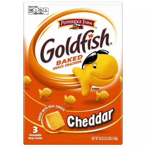 Pepperidge Farm Resealable Goldfish Cheddar Crackers. 3 ct. 58 oz.