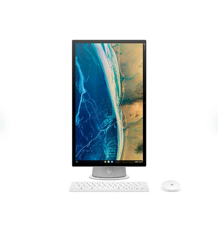 HP Chromebase 21.5 inch All-in-One Touchscreen Desktop - 10th Generation Intel Core i3-10110U - 4GB Memory - 128GB SSD Drive - White Bluetooth Wireless Keyboard and Mouse Combo - HP Privacy Camera - 2 Year Warranty Care Pack - Chrome OS