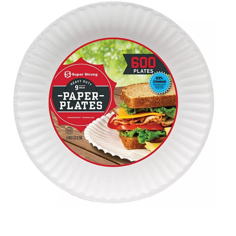Super Strong Heavy-Duty Paper Plates, 9" (600 ct.)