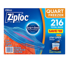 Ziploc Freezer Quart Bags with Grip 'n Seal Technology - 38 Ea