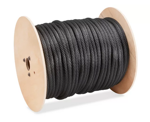 Solid Braided Nylon Rope - 1⁄2" x 500', Black