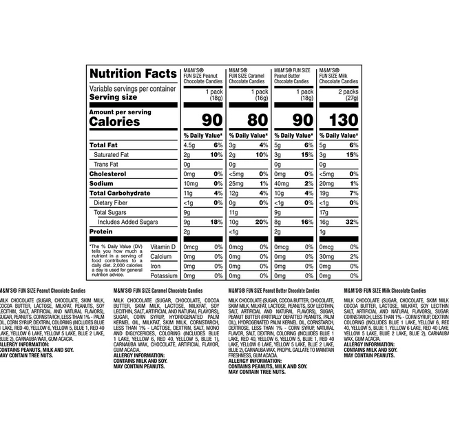 M&M'S Chocolate Candy Assorted Fun Size Bulk Variety Pack (115 ct. 4 l ...