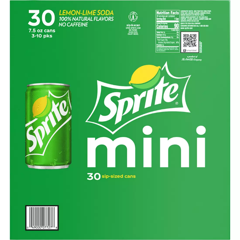 Sprite Mini. 30 pk. 7.5 oz. cans – Openbax