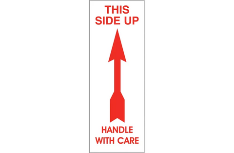 "This Side Up/Handle with Care" Label - 7 x 2 1⁄2"
