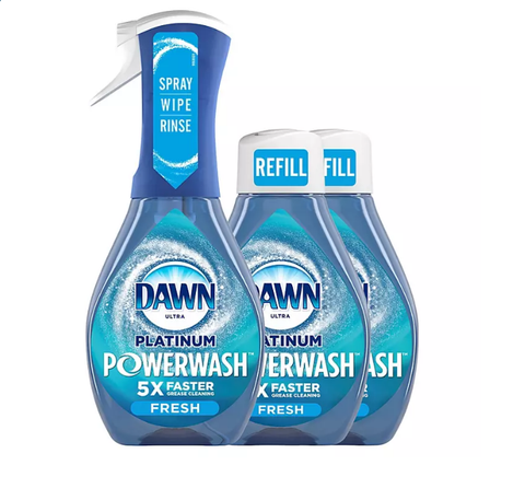 Dawn Platinum Powerwash Dish Spray & Refill Set, Fresh Scent (1 spray + 2 refills)