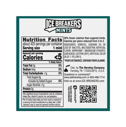 ICE BREAKERS Wintergreen Sugar Free Breath Mints. Movie Treat. Tins (1.5 oz. 8 Count)