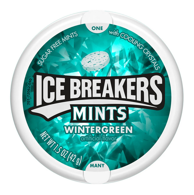 ICE BREAKERS Wintergreen Sugar Free Breath Mints. Movie Treat. Tins (1.5 oz. 8 Count)