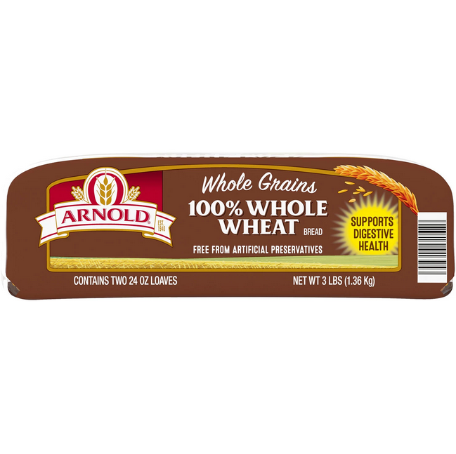 Arnold Whole Grains 100% Whole Wheat Bread (24 oz. 2 pk.)