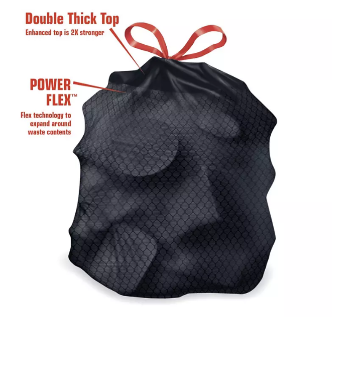 Glad Tall Kitchen Protection Series Drawstring Trash Bags -13 Gallon Grey  Trash Bag - 90 Count