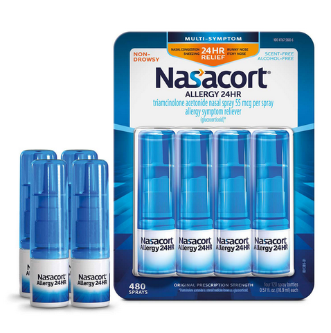 Nasacort Allergy 24-Hour Non-Drowsy Nasal Spray (120 sprays. 4 pk.)